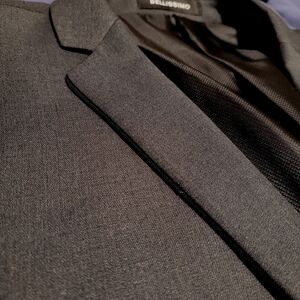 Bellissimo Suit Blazer charcoal grey with black trim detail